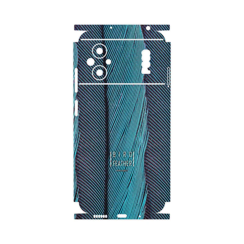 برچسب پوششی ماهوت مدل Turquoise feathers-FullSkin مناسب برای گوشی موبایل شیائومی Poco M5