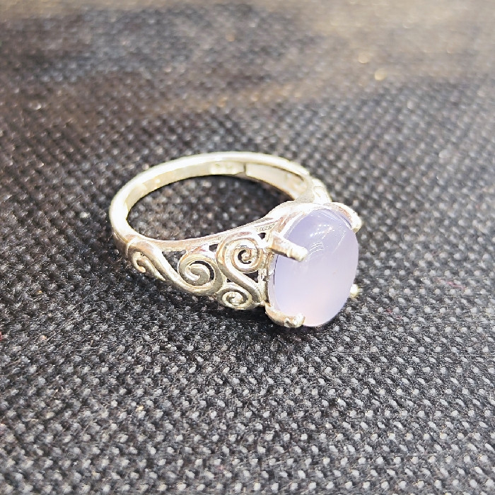 انگشتر نقره زنانه مدل سنگ عقیق یمانی کبود کد 4500