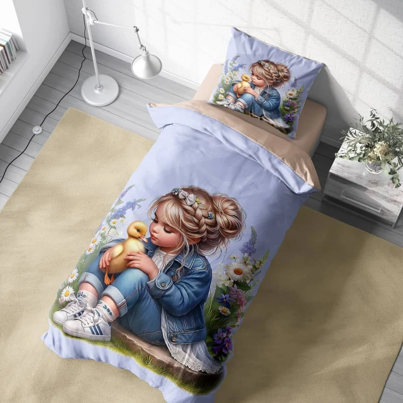 سرویس خواب 1 نفر 4 تکه مدل دختر و جوجه کد 176