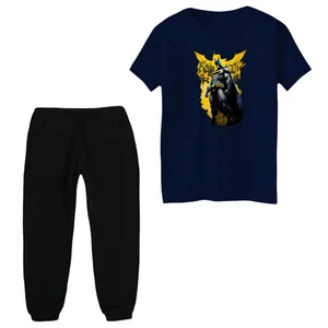 ست تی شرت آستین کوتاه و شلوار راحتی بچگانه مدل بتمن کد 33