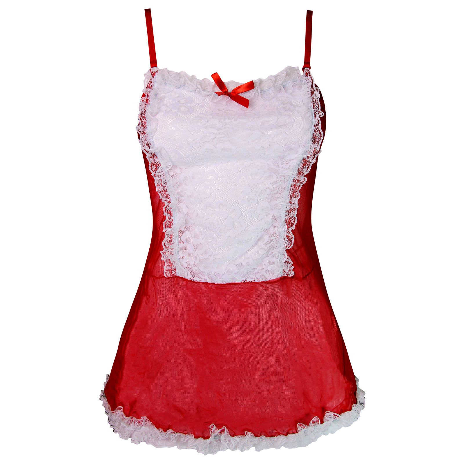 ست لباس خواب زنانه ماییلدا مدل فانتزی کد 3684-413 رنگ قرمز -  - 2