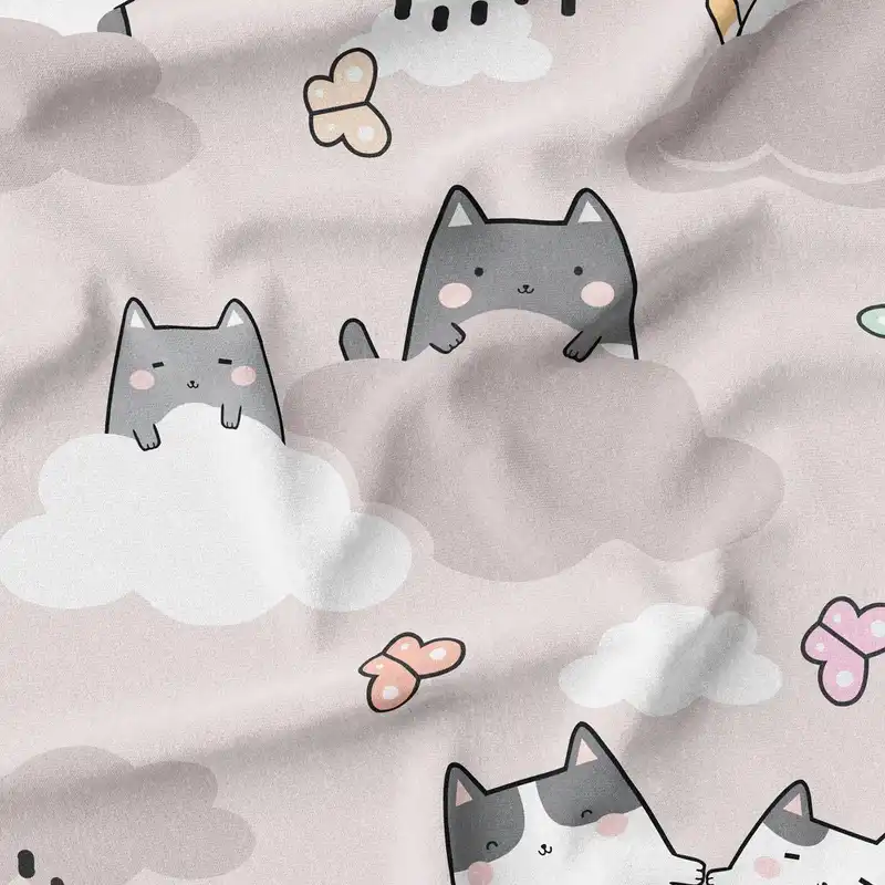 پارچه ملحفه پارچه باما مدل مخمل طرح گربه کد 5011951