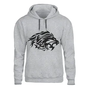 هودی مردانه مدل  شیر مشکی کد Z22 رنگ طوسی