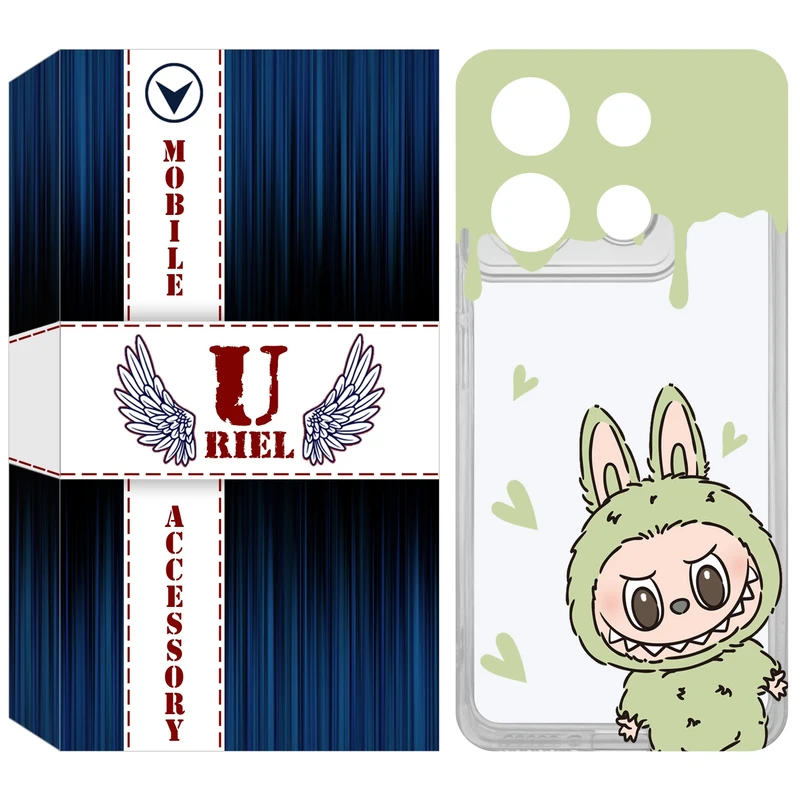 کاور یوریل مدل Clear کد 132 طرح لبوبو Labubu مناسب برای گوشی موبایل شیائومی Redmi Note 13 4G