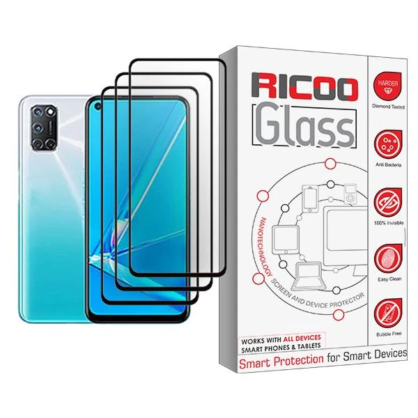 محافظ صفحه نمایش ریکو مدل Ricoo Glass MIX003 مناسب برای گوشی موبایل اوپو A92 بسته سه عددی