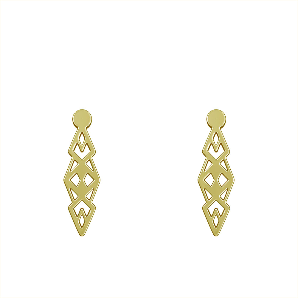 گوشواره طلا 18 عیار زنانه مدوپد مدل هندسی کد GA1-10070