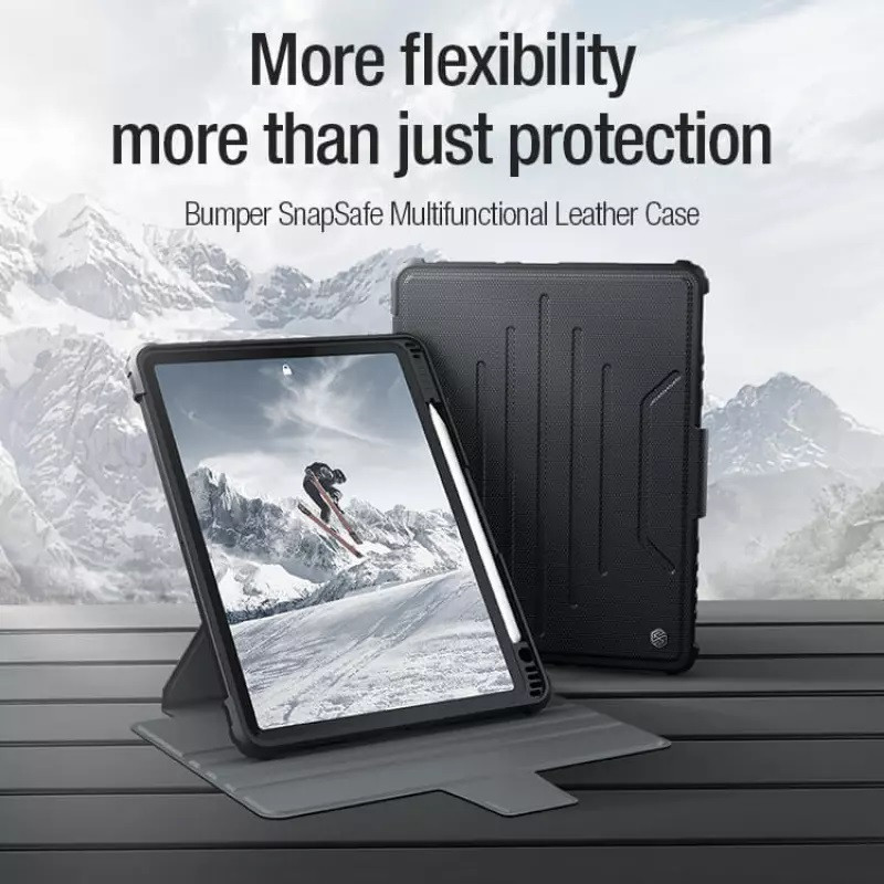 کیف کلاسوری نیلکین مدل Camshield Bumper SnapSafe مناسب برای تبلت اپل iPad Air 13 2025 / iPad Air 13 2024 / iPad Pro 12.9 2022 / 2021 / 2020