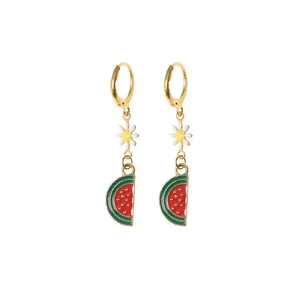 گوشواره دخترانه دلنار گالری مدل شکوفه و هندوانه یلدا