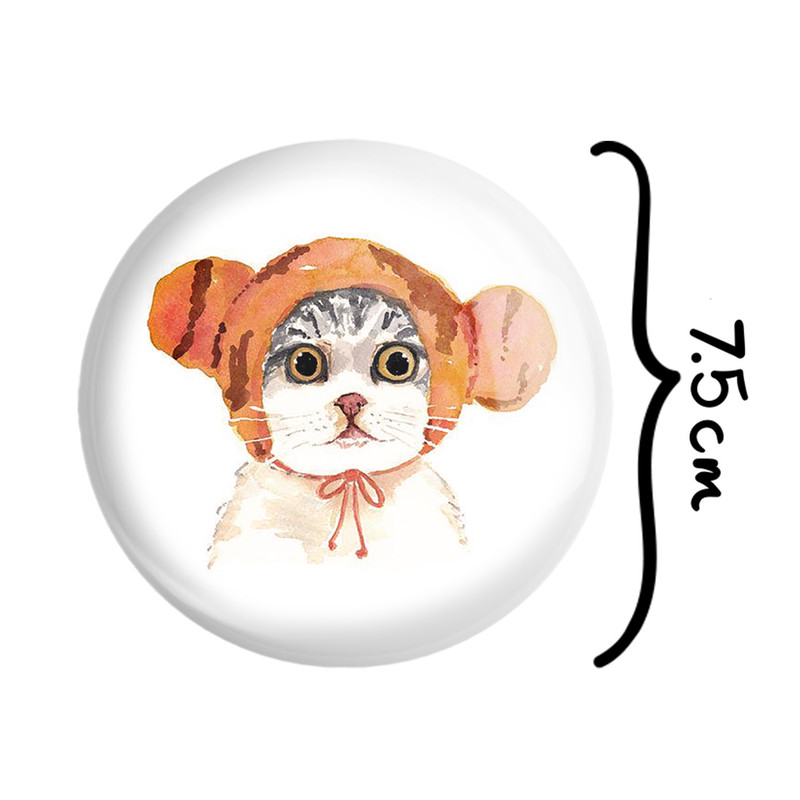 آینه جیبی خندالو طرح گربه مدل تاشو کد 5185