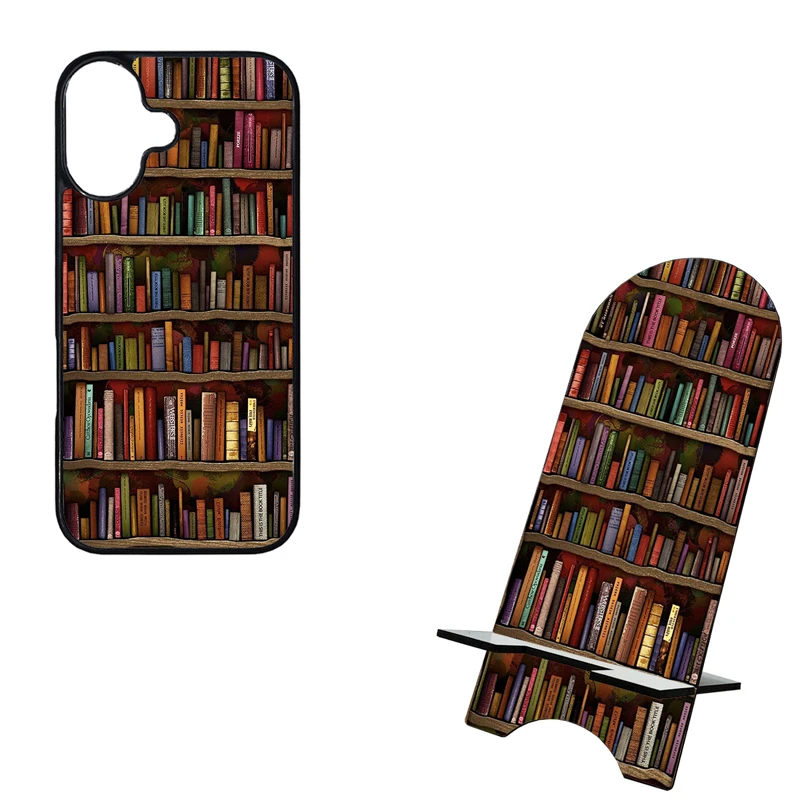 کاور گالری وبفر طرح کتابخانه مناسب برای گوشی موبایل اپل iphone 17 به همراه استند