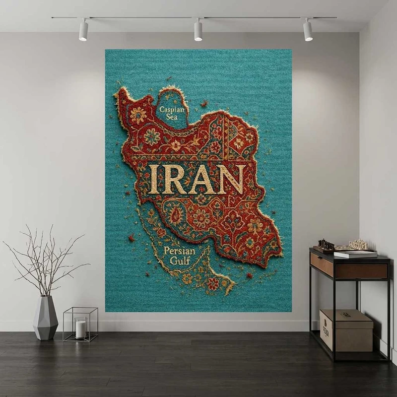 پوستر طرح  سنتی مدل نقشه ایران کد DV1138