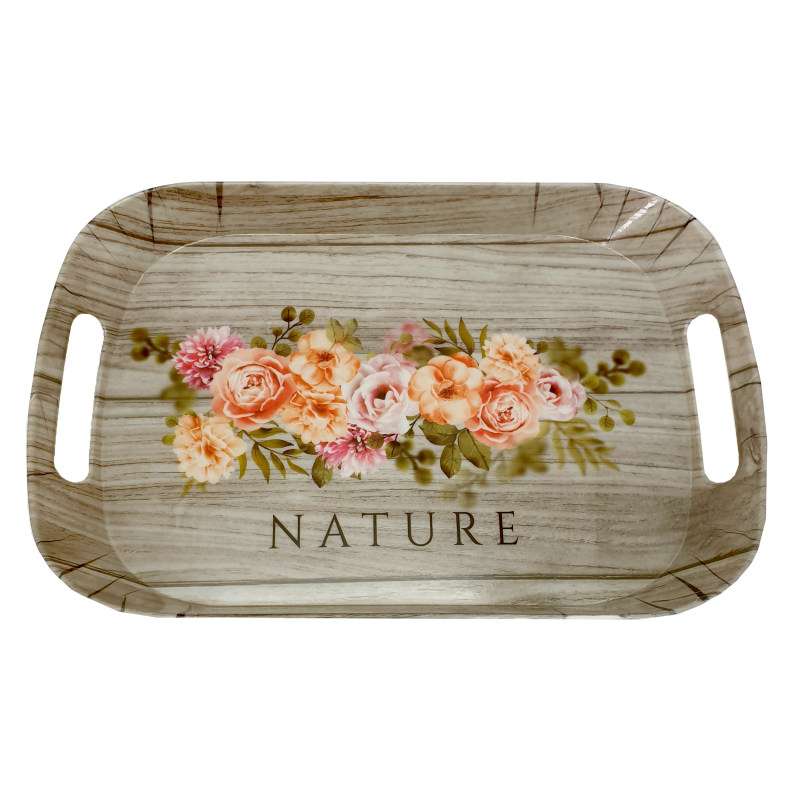 سینی مدل چوب و گل کد 85-30x20x3