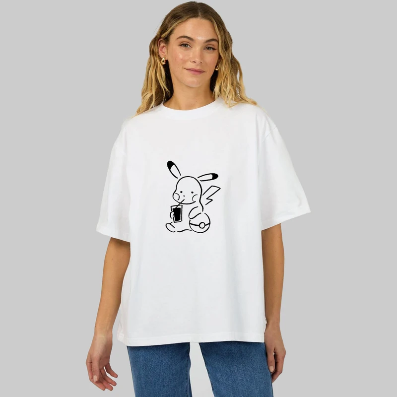 تی شرت آستین کوتاه زنانه پنبه طرح Pikachu