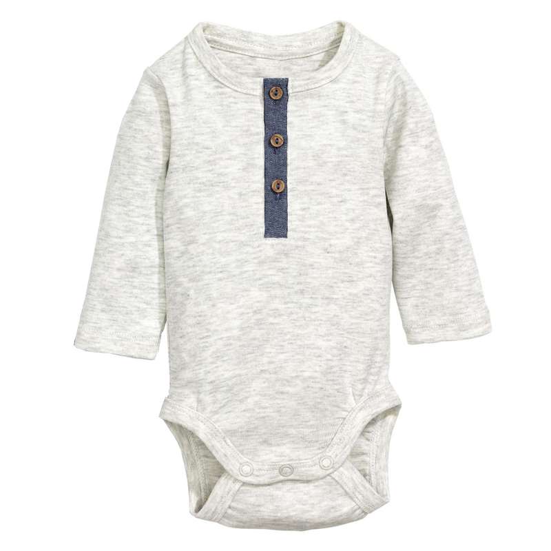 بادی آستین بلند نوزادی اچ اند ام مدل 0433193