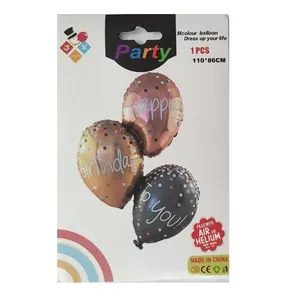 بادکنک فویلی مدل لاتکس طرح happy birthday بسته 3 عددی