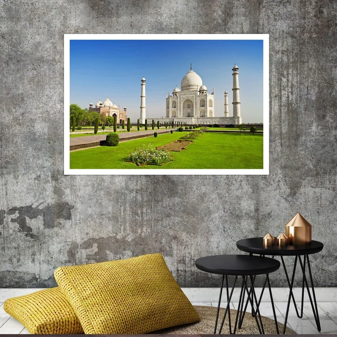 تابلو بکلیت طرح منظره تاج محل مدل قاب شاسی W-s8122