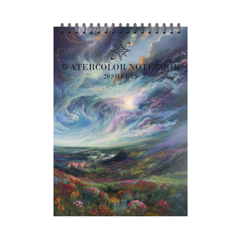 دفتر آبرنگ 20 برگ ستاره خونه مدل ابر کد a5