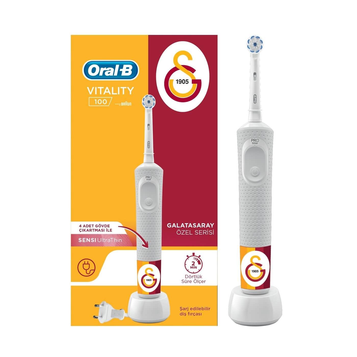 مسواک برقی اورال-بی مدل Vitality 100 Sensi UltraThin Galatasaray -  - 2