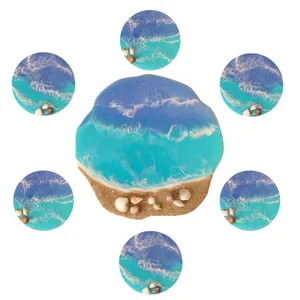 مجموعه ظروف هفت سین 7 پارچه طرح دریا و ساحل