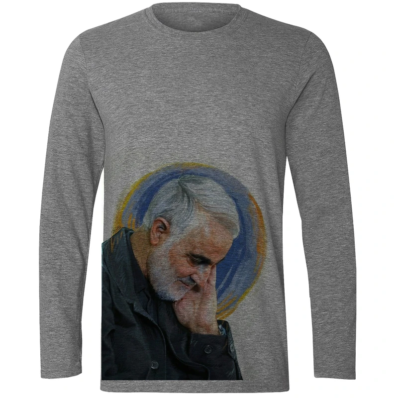 تی شرت آستین بلند مردانه مدل سردار سلیمانی W280