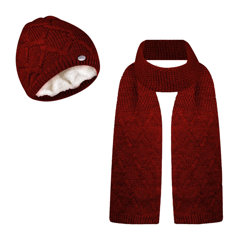 ست کلاه و شال گردن بافتنی زنانه سیلکا مدل Sami3