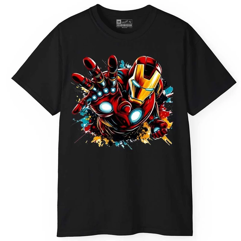 تی‌شرت آستین کوتاه مردانه پاد آفرین مدل مرد اهنین کد 1400