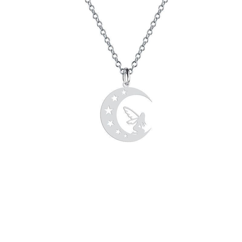 گردنبند هایکا طرح فرشته و ماه مدل s.ha2-615