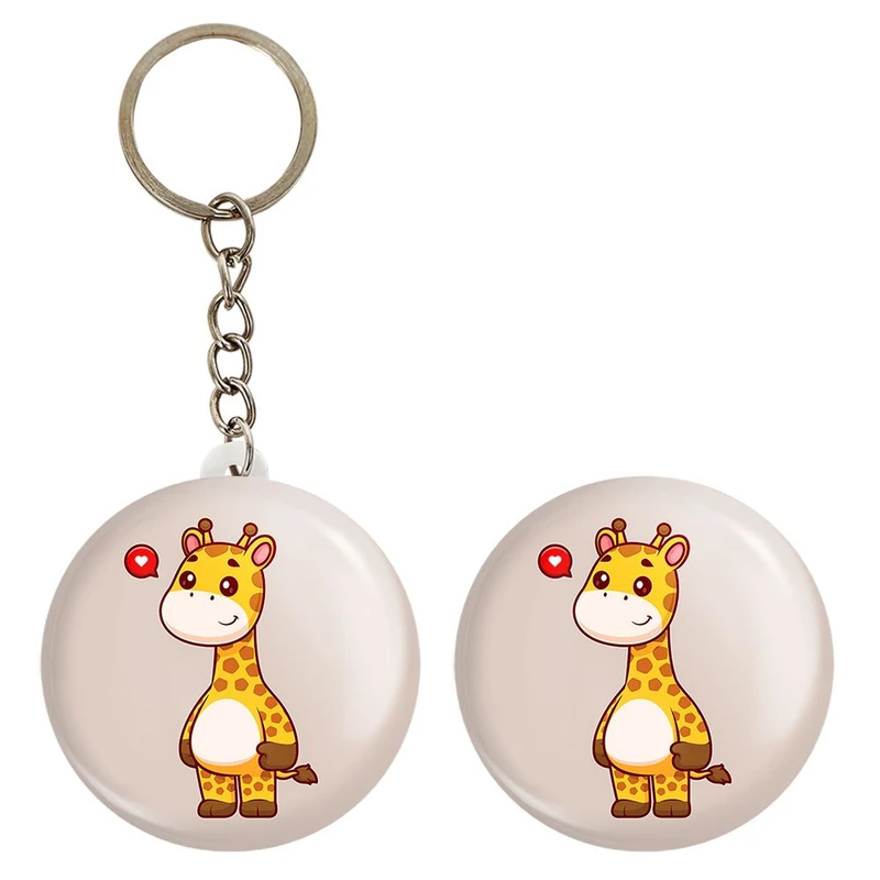 پیکسل خندالو مدل حیوانات بامزه زرافه کد 29708 به همراه جاکلیدی