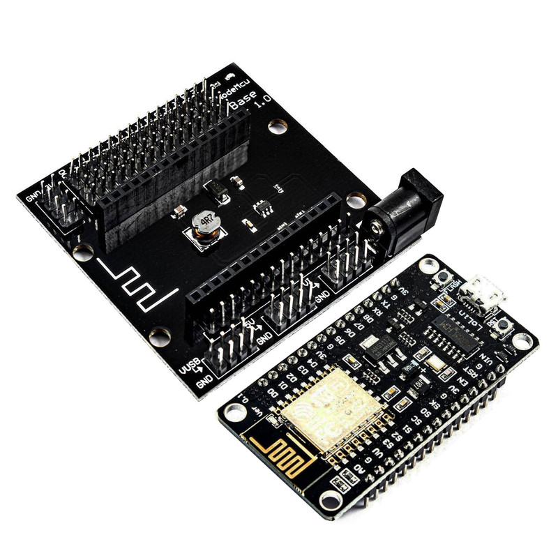 برد وایفای مدل Esp8266 nodemcu به همراه برد پایه