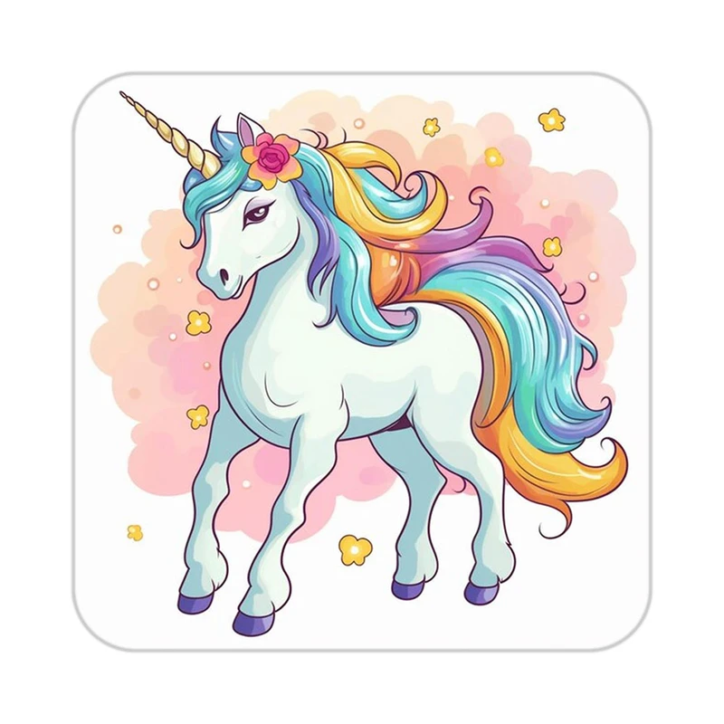 زیر لیوانی کاکتی طرح اسب تک شاخ و یونیکورن مدل mp30449