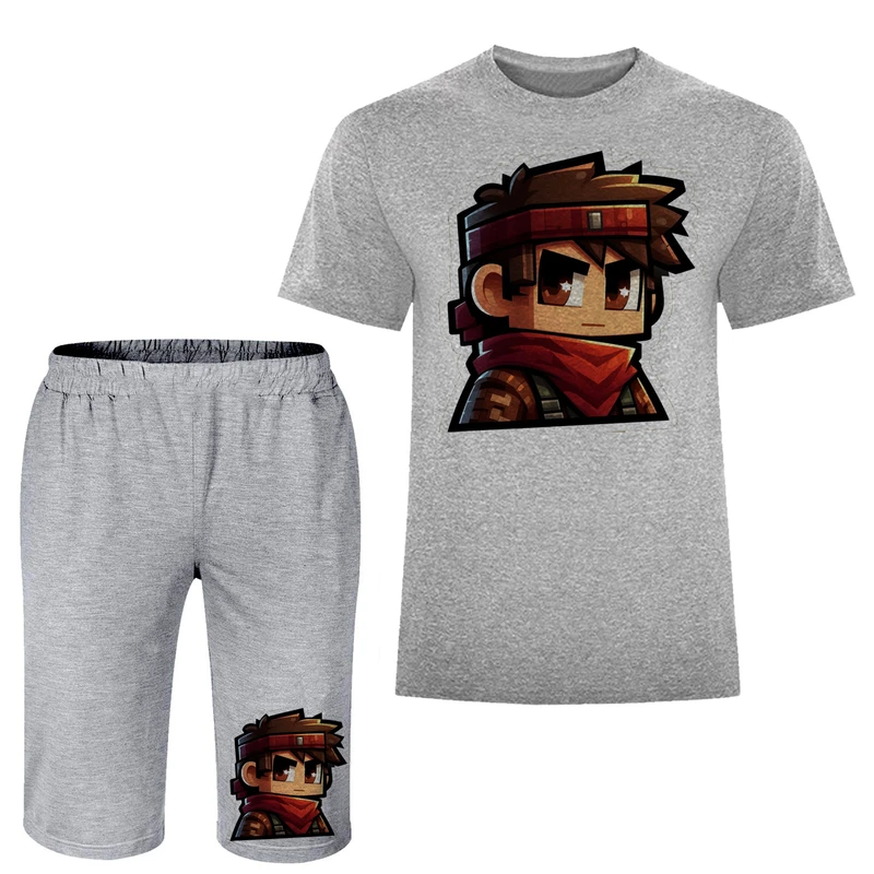 ست تی شرت و شلوارک مردانه مدل ماینکرفت A196