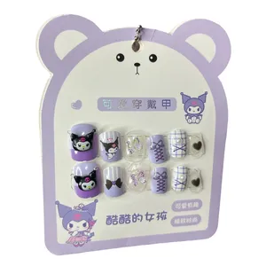 ناخن مصنوعی دست کودک مدل کرومی بسته 12 عددی