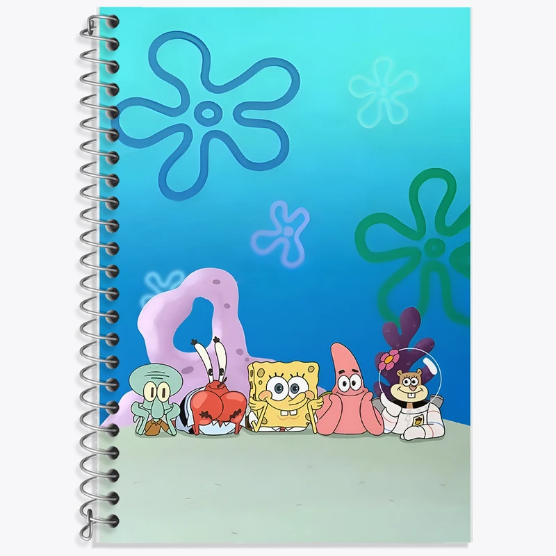 دفتر زبان 50 برگ خندالو مدل دو خط طرح باب اسفنجی و پاتریک کد F5438