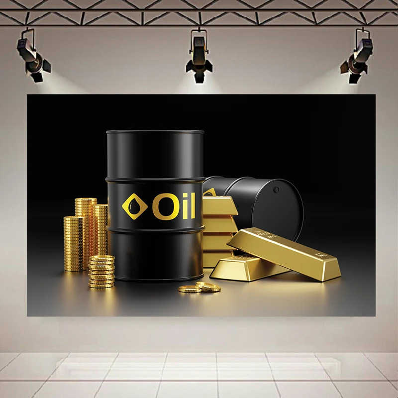  تابلو بوم طرح بشکه نفت مدل شمش طلا کد AR3058329