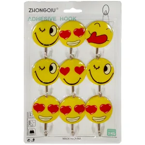 آویز حوله هوک طرح استیکر مدل Hook-01 بسته 9 عددی