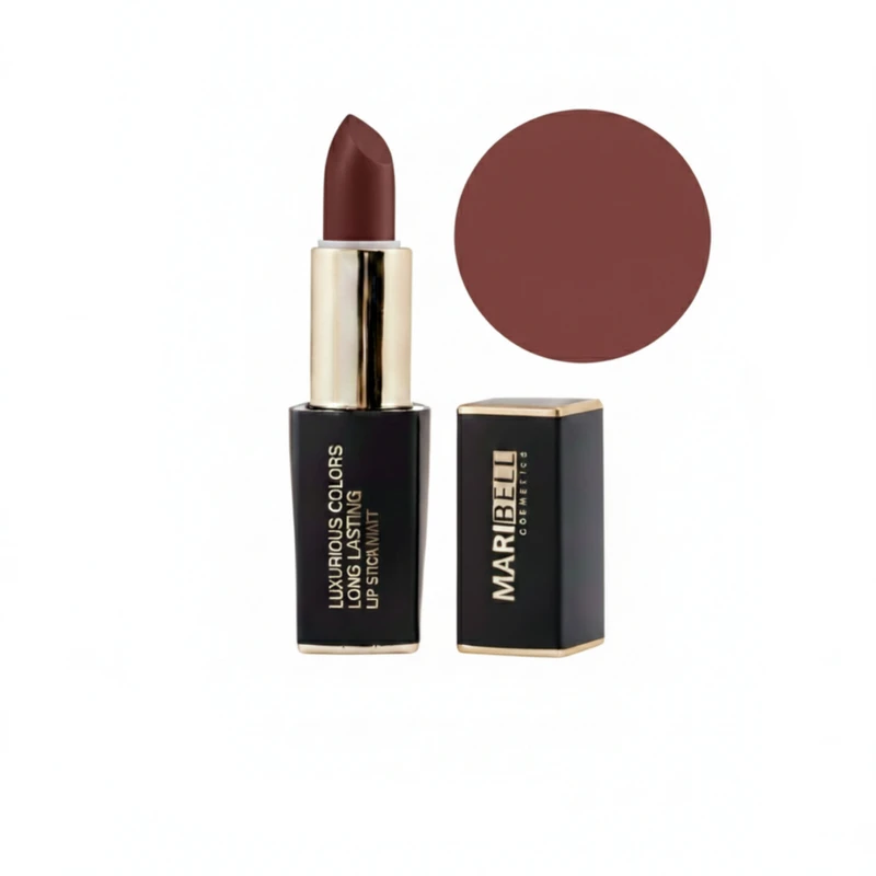 رژلب جامد مات مری بل مدل ام ال رنگ کالباسی تیره شماره ML02