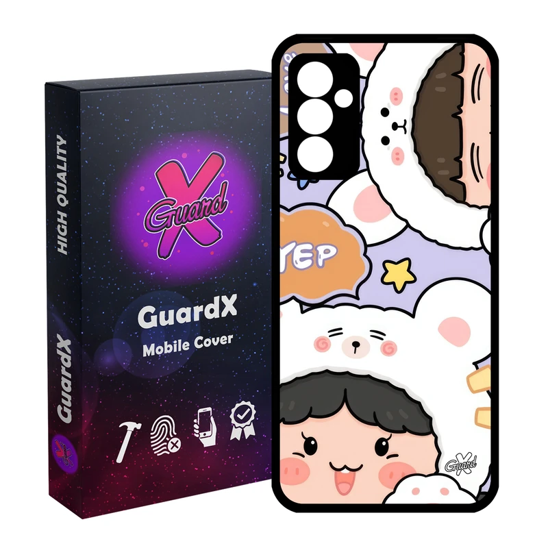 کاور گارد ایکس طرح دختر خرسی مدل Glass10655 مناسب برای گوشی موبایل سامسونگ Galaxy A55 / A55 5G