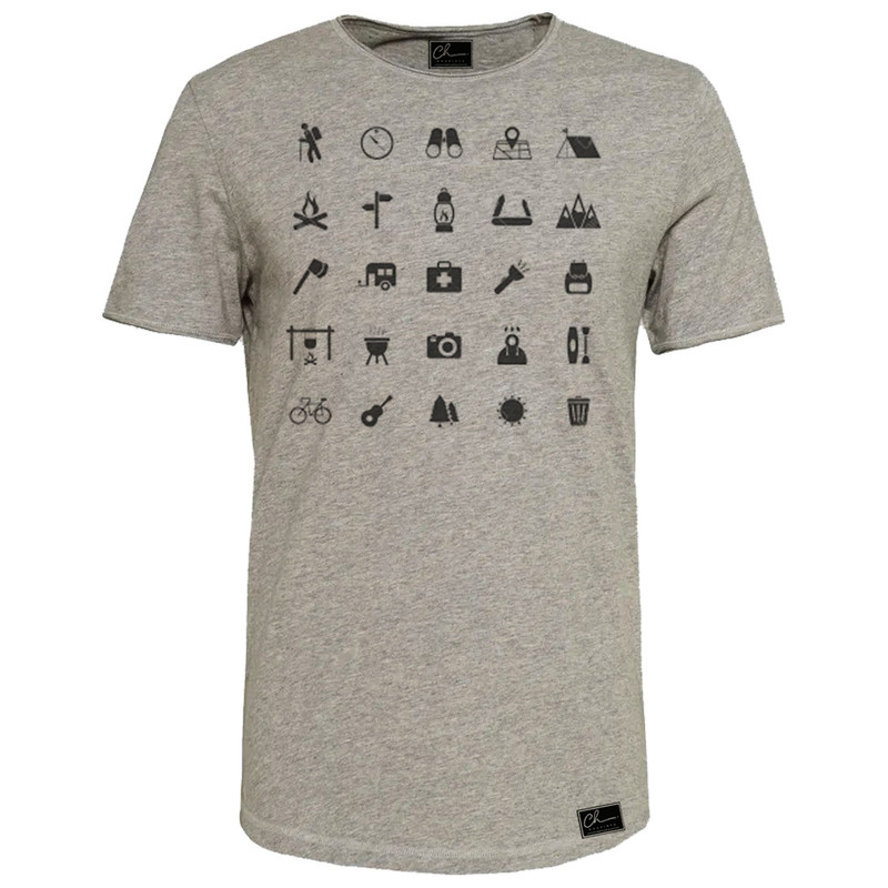 تیشرت آستین کوتاه مردانه مدل کمپ کد M227 رنگ طوسی