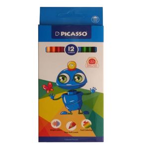 مداد رنگی 12 رنگ پیکاسو طرح ربات مدل GOL-12-C