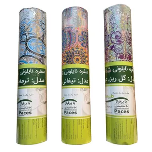 سفره یکبار مصرف طبیعت مدل ترمه تیفانی گل ریز سه رول 10 متری