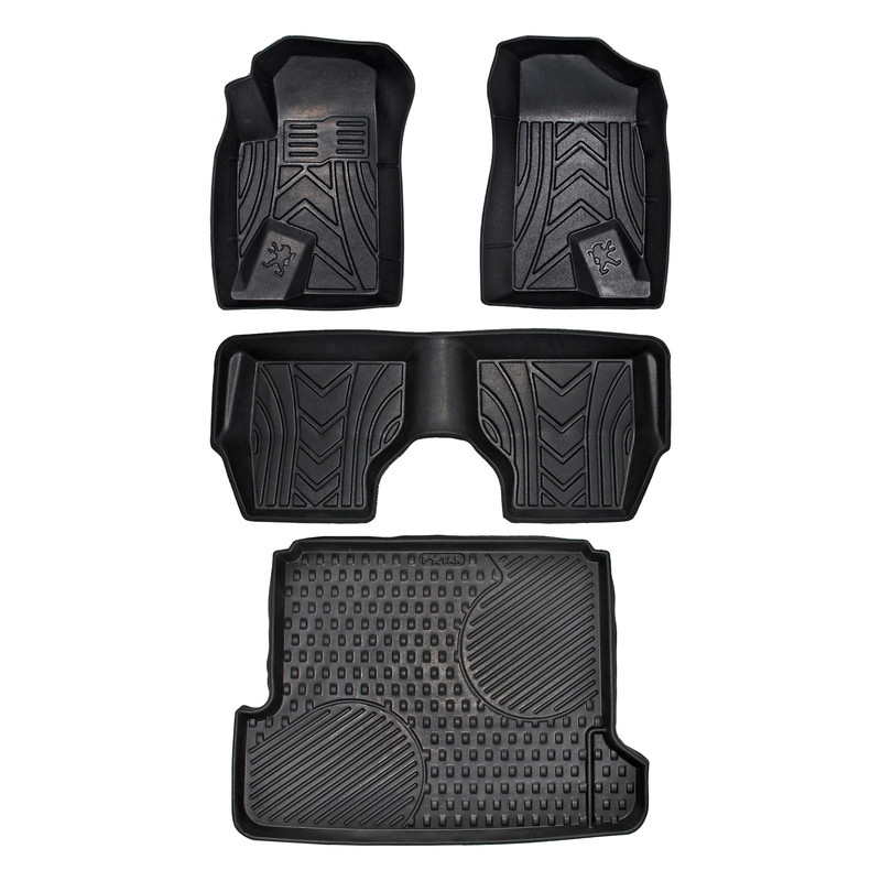 کفپوش سه بعدی خودرو پانیذ مدل پشت نمدی TATN مناسب برای پژو پارس به همراه کفپوش صندوق