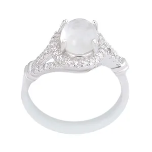 انگشتر نقره زنانه بازرگانی میلادی مدل سنگ در آبکاری رادیوم کد AWR_1112