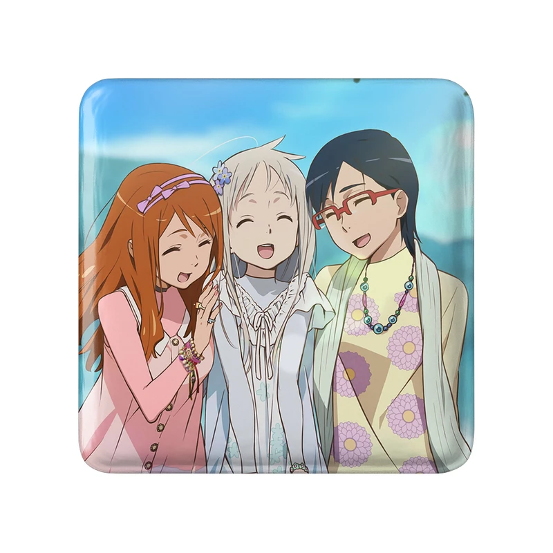 مگنت خندالو طرح میکو، آنجو و تسورومی انیمه آنوهانا مدل مربعی کد 31953