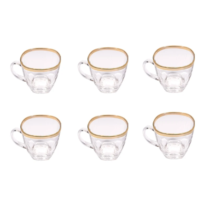 فنجان مدل Cariona لب طلایی بسته 6 عددی