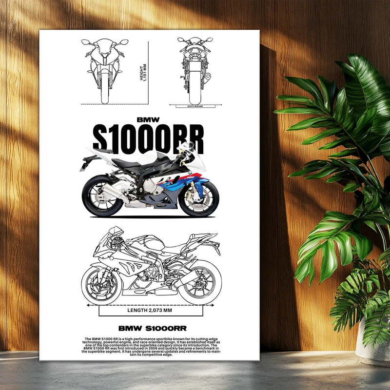 تابلو شاسی بکلیت طرح موتور سنگین بی ام و BMW S1000RR مدل T-po1544