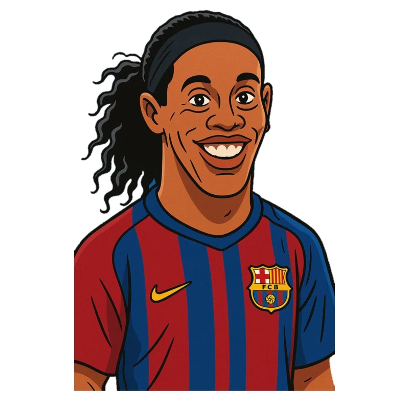 استیکر پارچه و لباس پاد آفرین مدل کارتونی فوتبالی رونالدینهو بامزه جذاب کد 1902