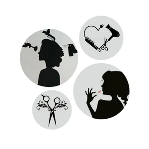 بشقاب دیوارکوب سفالی طرح آرایشگر کد D490 مجموعه 4 عددی