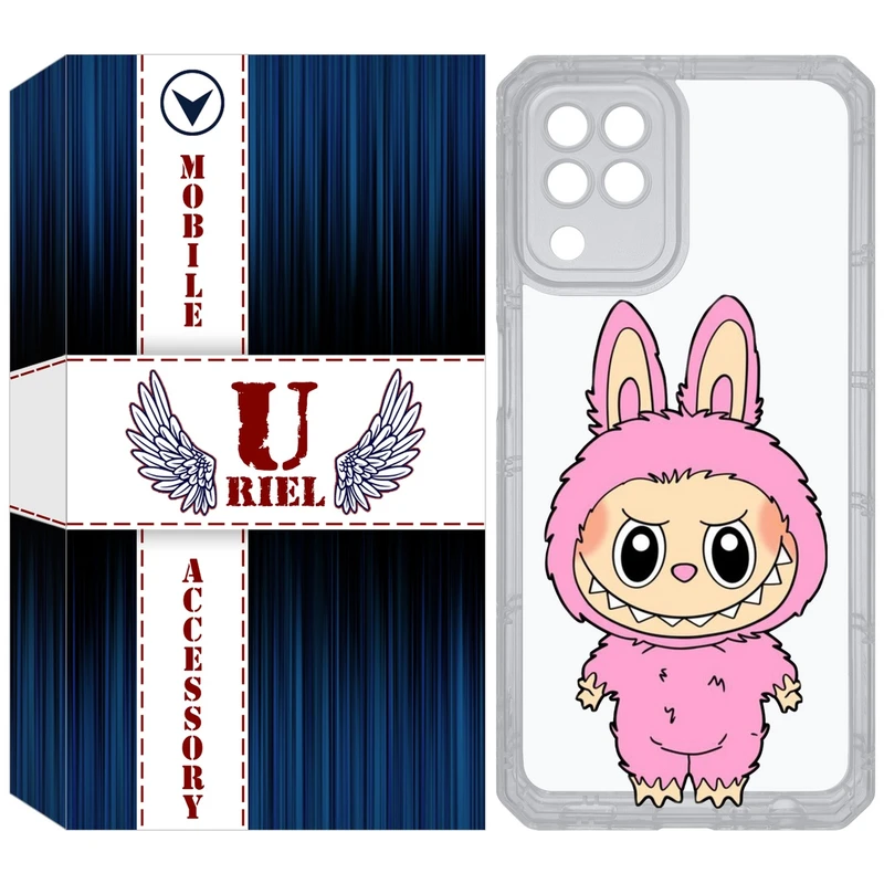 کاور یوریل قاب مدل Clear کد 129 طرح لبوبو مناسب برای گوشی موبایل سامسونگ Galaxy A22 4G / M32 / M22