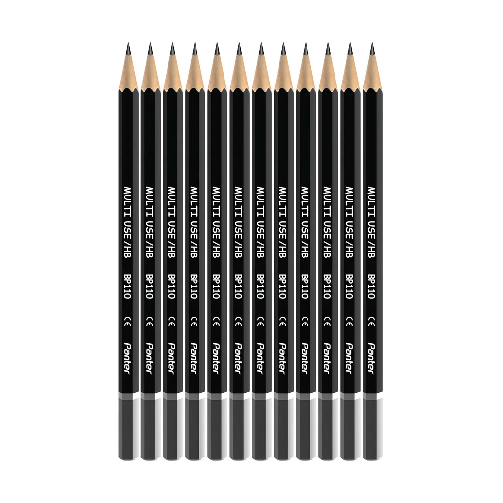 مداد مشکی پنتر مدل Multi Use Hexagonal کد BP110 بسته 12 عددی