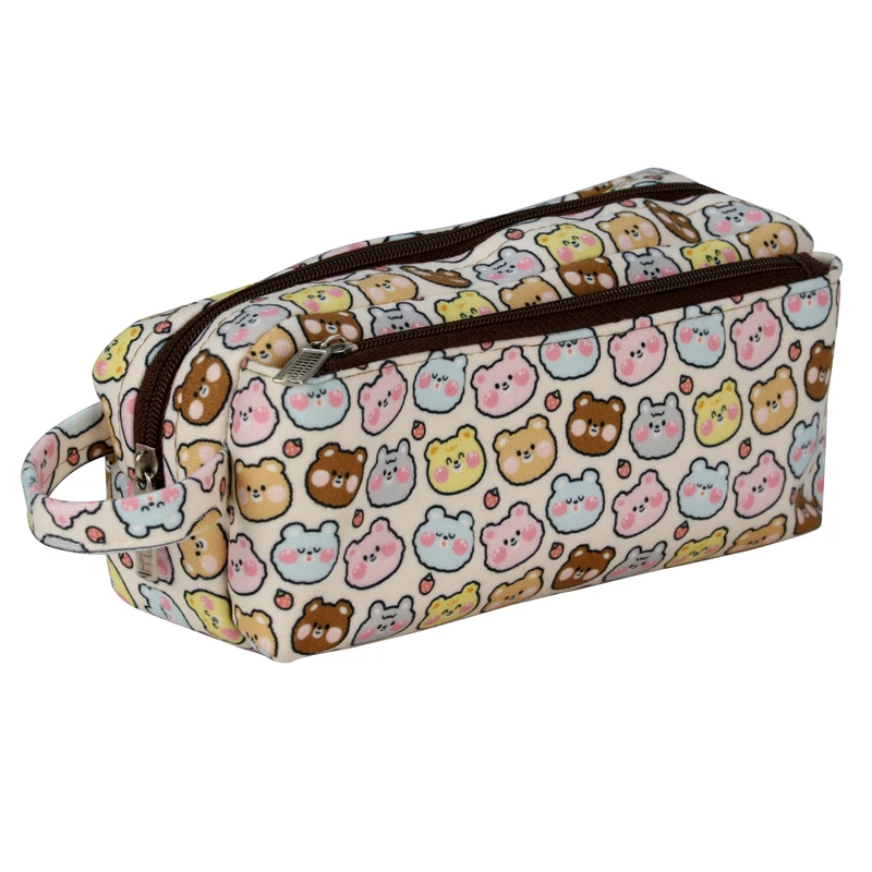 جامدادی مدل دو زیپ فانتزی طرح خرس کد MKHB064